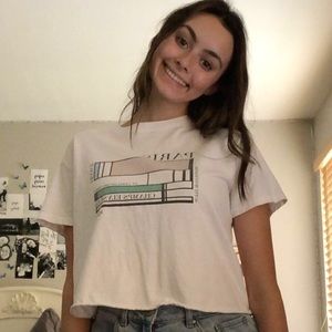 brandy melville cropped paris shirt